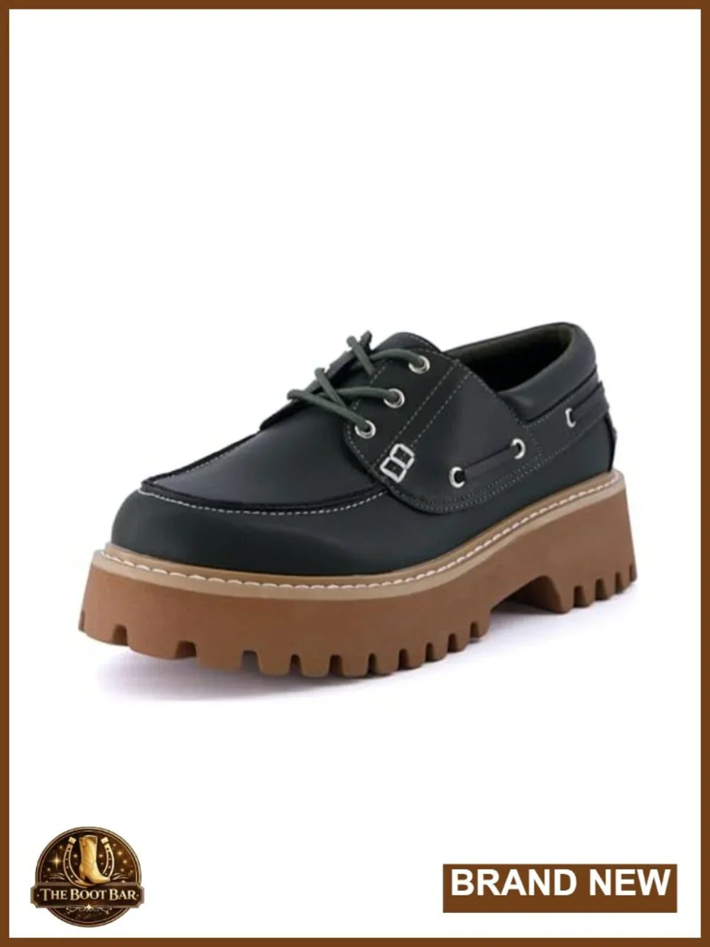 Chunky Boat Loafer with Memory Foam, Vegan Leather, Water Resistant